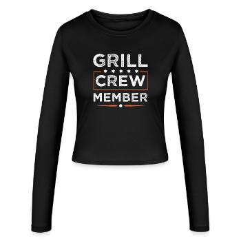 Équipe de grillades - Manches longues slim fit Femme - noir - Devant - AI Model Female 172 light (172cm)