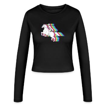 Courses de chevaux - Manches longues slim fit Femme - noir - Devant - AI Model Female 172 light (172cm)