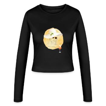 Amalfi Mood Lemon Summer Design - Women's Slim Fit Longsleeve - black - Front - AI Model Female 172 light (172cm)