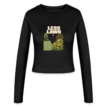 Moins de pelouse, plus de vie, jardin de pollinisateurs indigènes - Manches longues slim fit Femme - noir - Devant - AI Model Female 172 light (172cm)