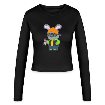 Rabbit Sprayer Spray Can - Women's Slim Fit Longsleeve - black - Front - AI Model Female 172 light (172cm)