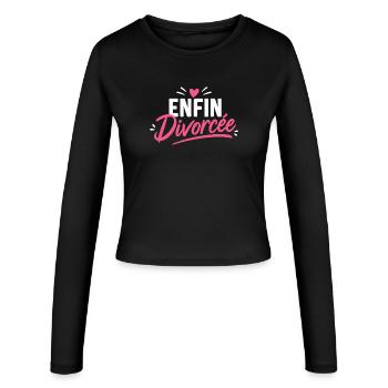Enfin Divorcée  - Manches longues slim fit Femme - noir - Devant - AI Model Female 172 light (172cm)