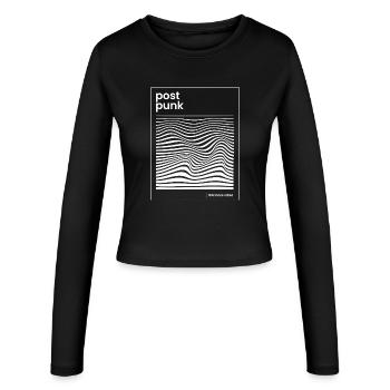 Post Punk Wave Pattern Poster - Women's Slim Fit Longsleeve - black - Front - AI Model Female 172 light (172cm)