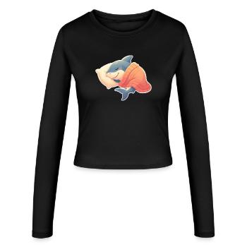 Le requin dort - Manches longues slim fit Femme - noir - Devant - AI Model Female 172 light (172cm)