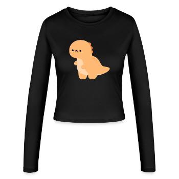 Baby Tyrannosaurus rex Teddy - Women's Slim Fit Longsleeve - black - Front - AI Model Female 172 light (172cm)