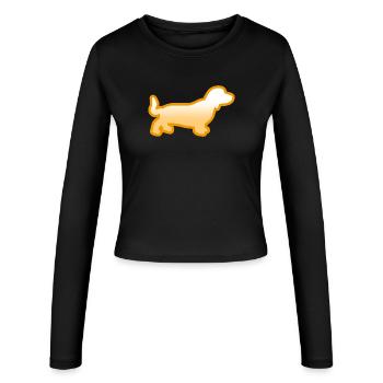 Dackel - Frauen Slim Fit Langarmshirt - Schwarz - Vorne - AI Model Female 172 light (172cm)