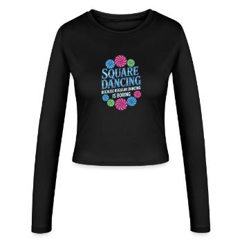 Square Dancing Square Dance Geschenke - Frauen Slim Fit Langarmshirt - Schwarz - Vorne - AI Model Female 172 light (172cm)