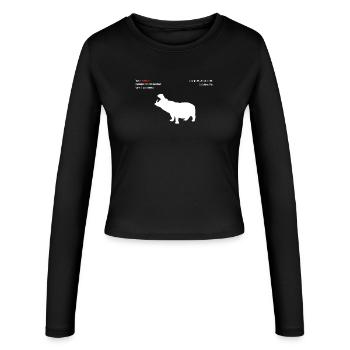 Nilpferd - Frauen Slim Fit Langarmshirt - Schwarz - Vorne - AI Model Female 172 light (172cm)