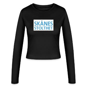 Der Stolz von Skåne - Frauen Slim Fit Langarmshirt - Schwarz - Vorne - AI Model Female 172 light (172cm)