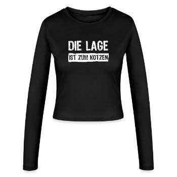 The location sucks - Women's Slim Fit Longsleeve - black - Front - AI Model Female 172 light (172cm)