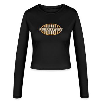 Gardien de chevaux - Manches longues slim fit Femme - noir - Devant - AI Model Female 172 light (172cm)