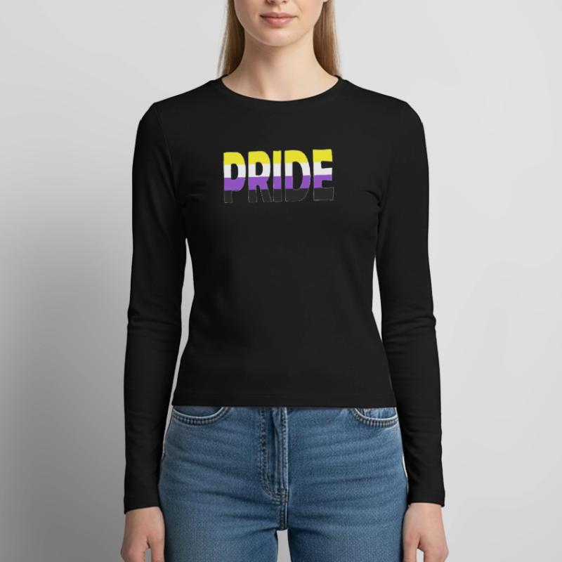 Pride lettering Non-Binary Non-Binary LGBTQ Women's Slim Fit Longsleeve