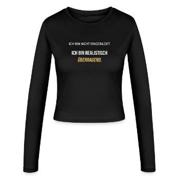 Je suis réalistement exceptionnel – élégamment honnête - Manches longues slim fit Femme - noir - Devant - AI Model Female 172 light (172cm)