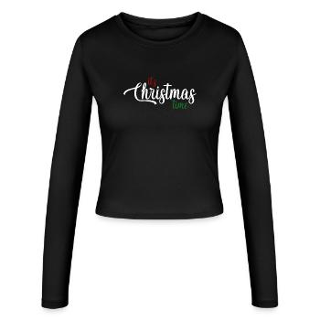 Scénario de Kersttijd : C’est la période de Noël - Manches longues slim fit Femme - noir - Devant - AI Model Female 172 light (172cm)