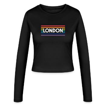 LONDON Urban Rainbow - Women's Slim Fit Longsleeve - black - Front - AI Model Female 172 light (172cm)