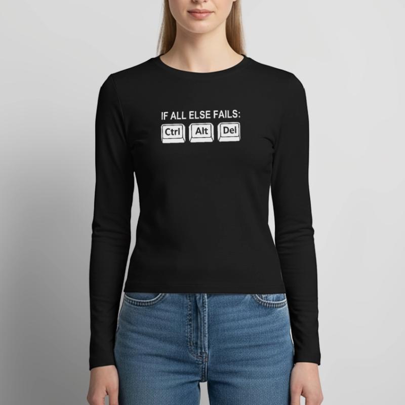 Programmer Shortcut Geek IT Support Computer Women's Slim Fit Longsleeve
