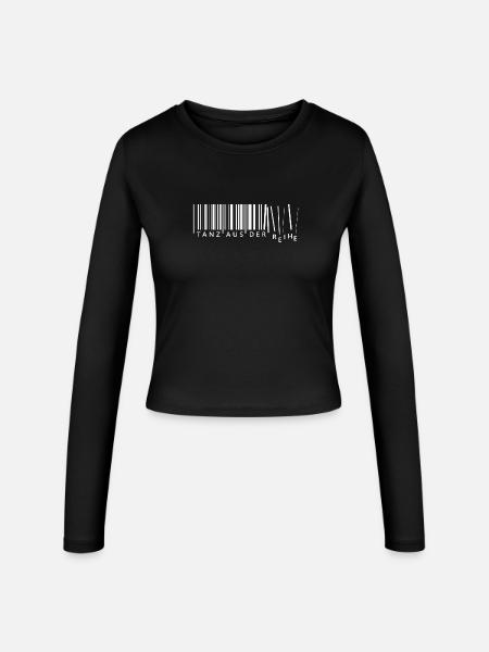 Tanz aus der Reihe Barcode - Frauen Slim Fit Langarmshirt - Schwarz