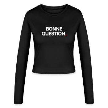 Bonne question - Manches longues slim fit Femme - noir - Devant - AI Model Female 172 light (172cm)