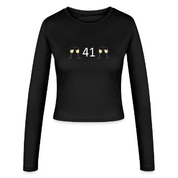 41e anniversaire 41 ans 41 ans 41 ans numéro 41 - Manches longues slim fit Femme - noir - Devant - AI Model Female 172 light (172cm)