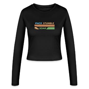 PACE STUMBLE SOAR - Women's Slim Fit Longsleeve - black - Front - AI Model Female 172 light (172cm)