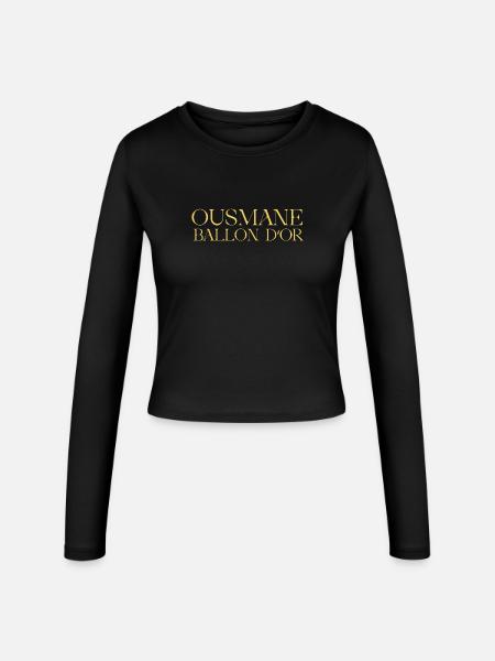Ousmane Dembélé ballon d'or - Frauen Slim Fit Langarmshirt - Schwarz