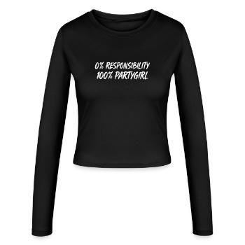0% Responsibility 100% Party Girl - Women's Slim Fit Longsleeve - black - Front - AI Model Female 172 light (172cm)