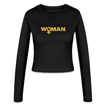 WOMAN - Frauen Slim Fit Langarmshirt - Schwarz - Vorne - AI Model Female 172 light (172cm)