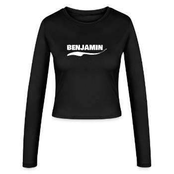 Benjamin - Frauen Slim Fit Langarmshirt - Schwarz - Vorne - AI Model Female 172 light (172cm)
