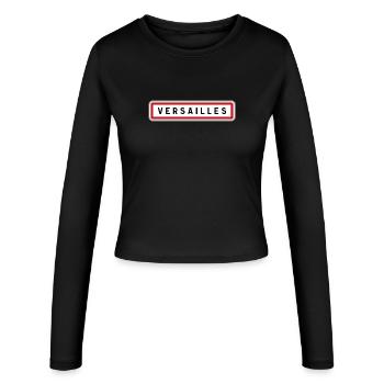 Panneau central de Versailles, Yvelines - Manches longues slim fit Femme - noir - Devant - AI Model Female 172 light (172cm)