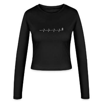 Battement de coeur big ben - Manches longues slim fit Femme - noir - Devant - AI Model Female 172 light (172cm)