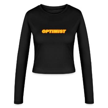 OPTIMISTE - Manches longues slim fit Femme - noir - Devant - AI Model Female 172 light (172cm)