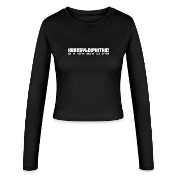 Krocsyldiphithic – Défi amusant d’orthographe - Manches longues slim fit Femme - noir - Devant - AI Model Female 172 light (172cm)