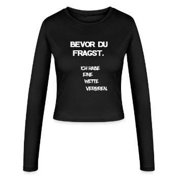 lost bet - Women's Slim Fit Longsleeve - black - Front - AI Model Female 172 light (172cm)