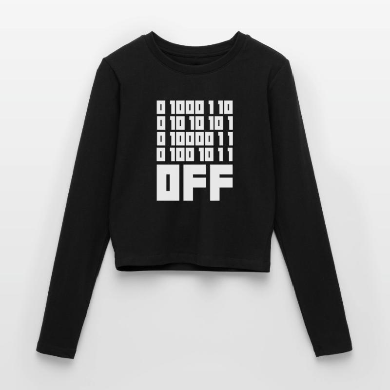 Binary Code F**k OFF – Nerd Humor & Geek Code Women's Slim Fit Longsleeve