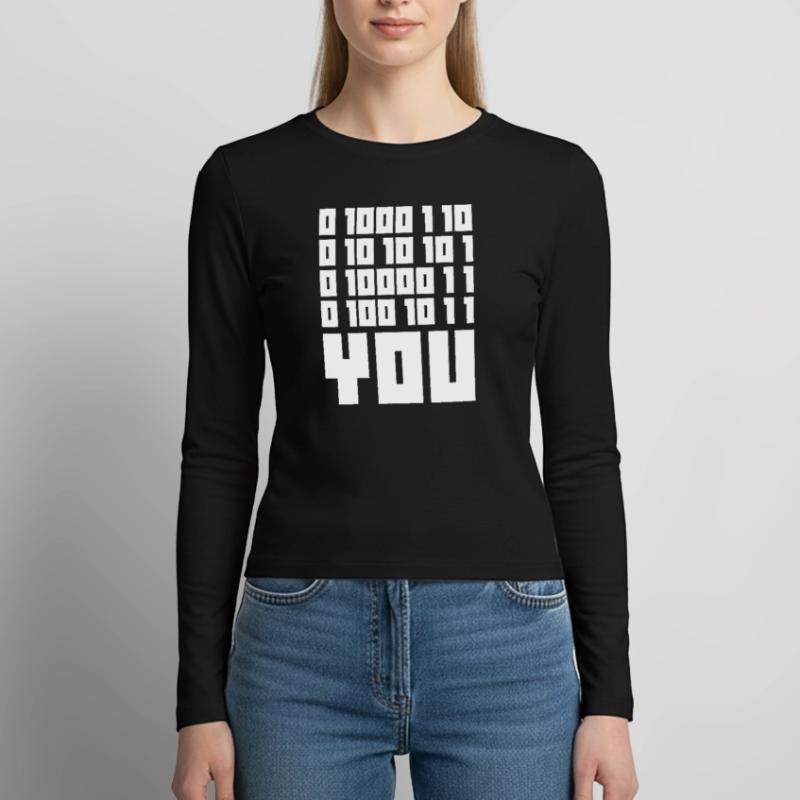 Binary Code F**k YOU – Geek Code & Nerd Humo Women's Slim Fit Longsleeve