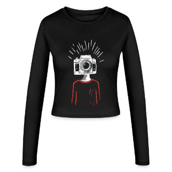 Tête de came - Manches longues slim fit Femme - noir - Devant - AI Model Female 172 light (172cm)