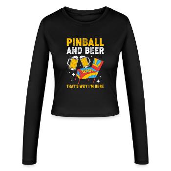 Flipper Pinball - Frauen Slim Fit Langarmshirt - Schwarz - Vorne - AI Model Female 172 light (172cm)