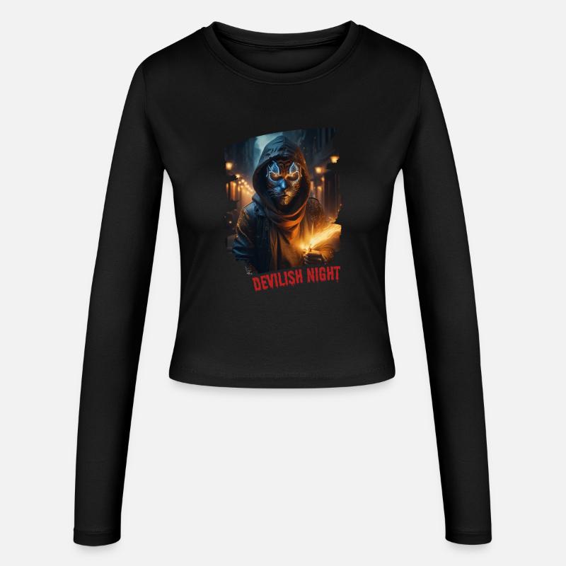DEVILISH NIGHT - Women's Slim Fit Longsleeve - black