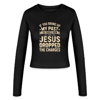 My Past: Jesus Acquitted - Women's Slim Fit Longsleeve - black - Front - AI Model Female 172 light (172cm)