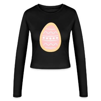 Biscuit Œuf de Pâques pastel - Manches longues slim fit Femme - noir - Devant - AI Model Female 172 light (172cm)