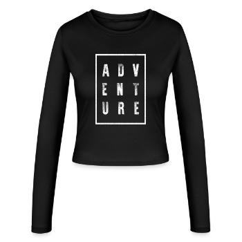 Adventure Grid Letters - Women's Slim Fit Longsleeve - black - Front - AI Model Female 172 light (172cm)