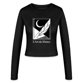 Moon Feather Geometric - Women's Slim Fit Longsleeve - black - Front - AI Model Female 172 light (172cm)