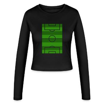 Terrain de football - Manches longues slim fit Femme - noir - Devant - AI Model Female 172 light (172cm)