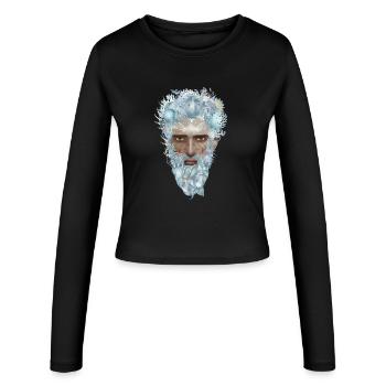 mysterious portrait of an Aquarius - Women's Slim Fit Longsleeve - black - Front - AI Model Female 172 light (172cm)