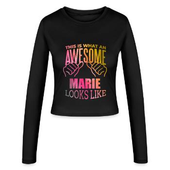 Marie - Manches longues slim fit Femme - noir - Devant - AI Model Female 172 light (172cm)
