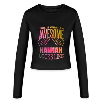 Hannah - Manches longues slim fit Femme - noir - Devant - AI Model Female 172 light (172cm)