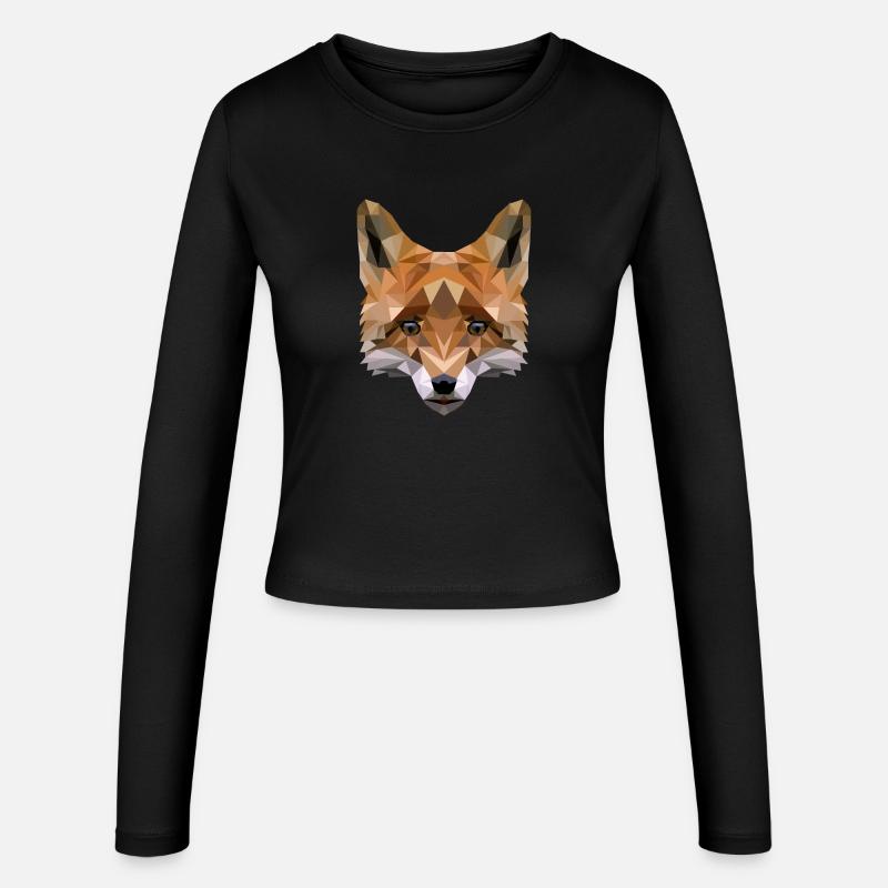 polygon fox - Women's Slim Fit Longsleeve - black