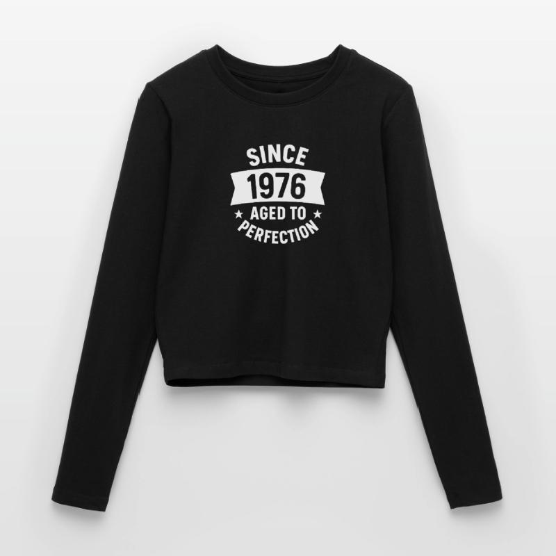 1976 – 50 Jahre Pullover oder Hemd als Geschenk Frauen Slim Fit Langarmshirt