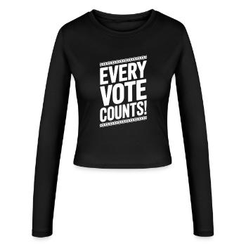Chaque vote compte - Manches longues slim fit Femme - noir - Devant - AI Model Female 172 light (172cm)