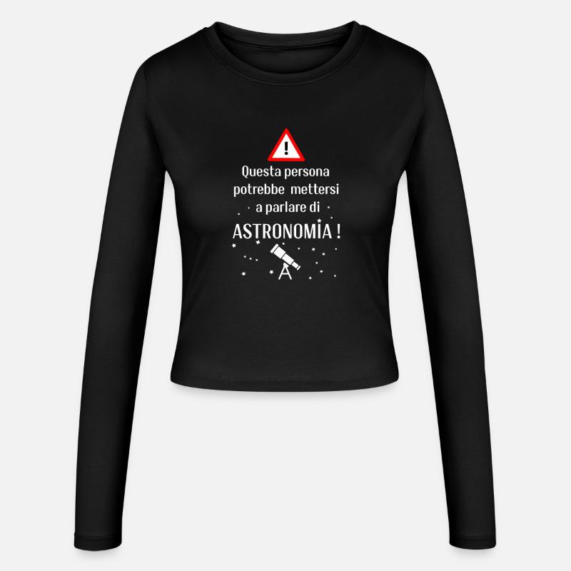 Astronomia 2 - Maglietta a maniche lunghe slim fit da donna - nero